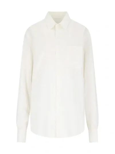 Mm6 Maison Margiela Cut Out Detailed Buttoned Shirt In White