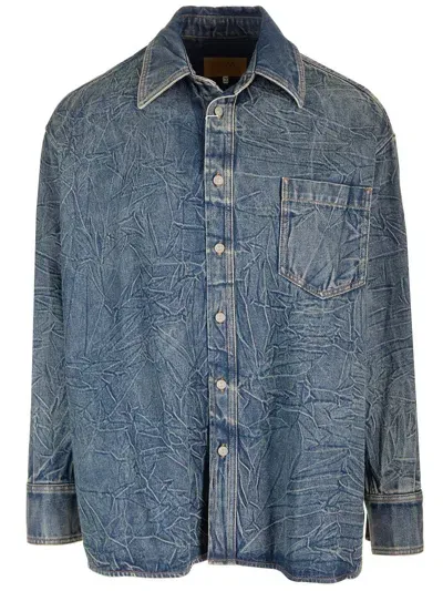 Mm6 Maison Margiela Denim Shirt In Blue