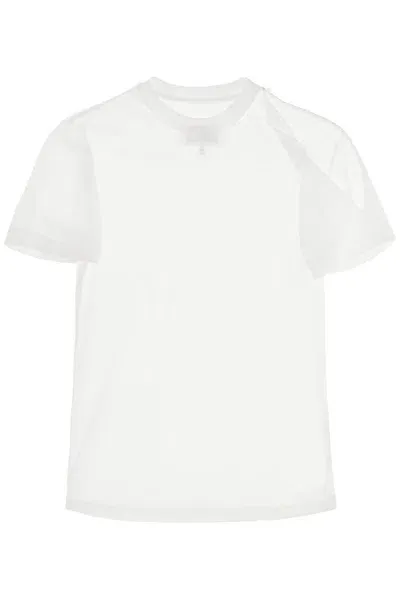 Mm6 Maison Margiela Destroyed T-shirt In White