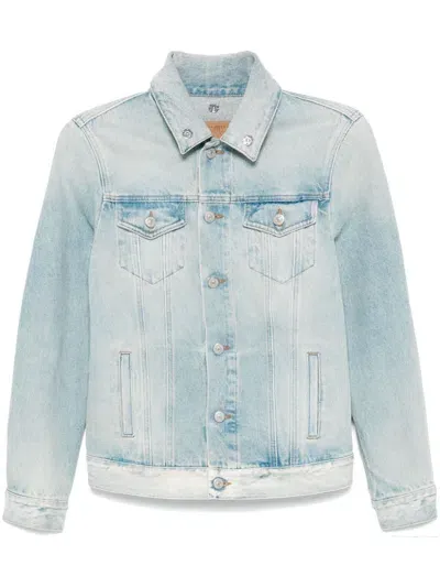 Mm6 Maison Margiela Distressed Denim Jacket In Blue