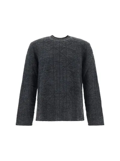 Mm6 Maison Margiela Distressed Knitted Jumper In Grey