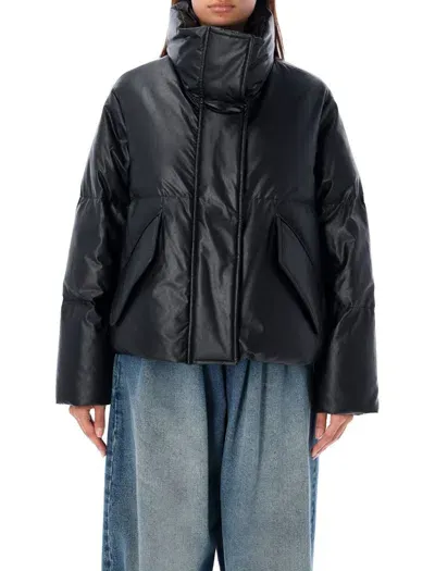 Mm6 Maison Margiela Downjacket Eco Leather In Black