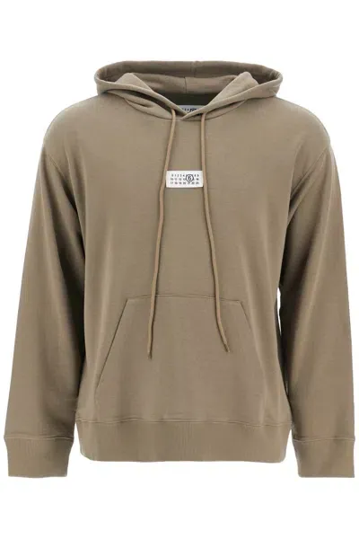 Mm6 Maison Margiela Felpa Con Logo Numerica In Khaki