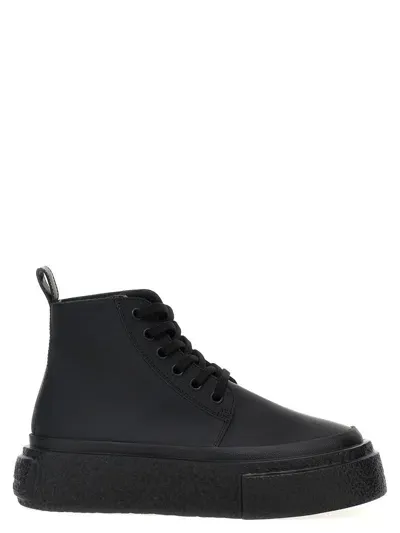 Mm6 Maison Margiela Leather Lace-up Sneaker In Black