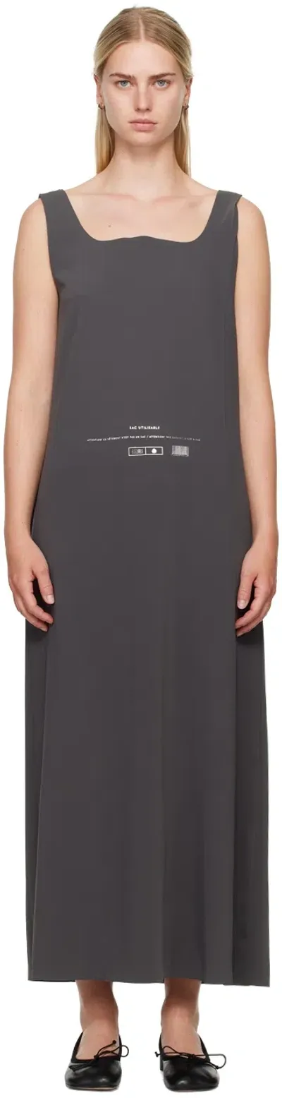 Mm6 Maison Margiela Gray Fluid Maxi Dress In 860 Dark Grey