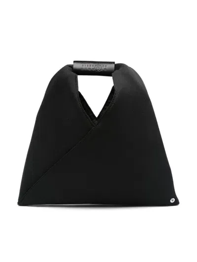 Mm6 Maison Margiela Kids Borsa Tote Con Cucit In Nero