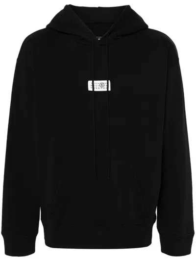 Mm6 Maison Margiela Numbers-motif Jersey Hoodie In Black