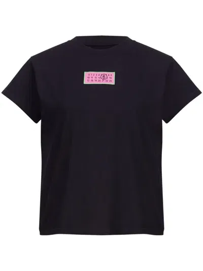 Mm6 Maison Margiela Logo-patch Cotton T-shirt In Black