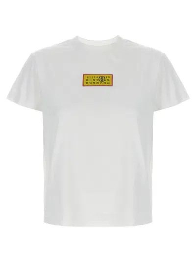 Mm6 Maison Margiela Logo Label T-shirt In White