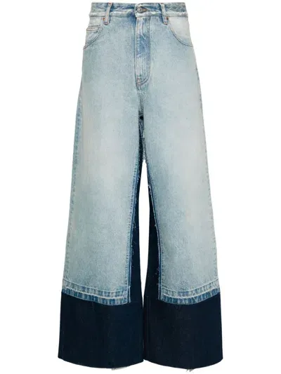 Mm6 Maison Margiela Logo-patch Jeans In Light Blue