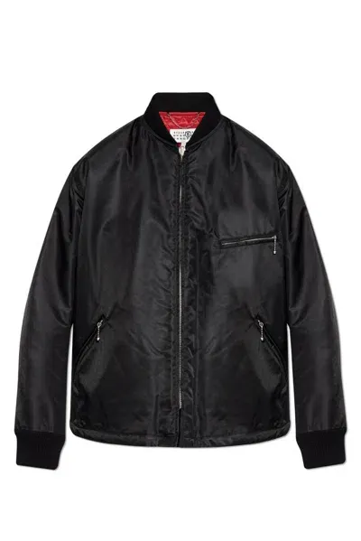 Mm6 Maison Margiela Loose Fit Bomber Jacket In Black