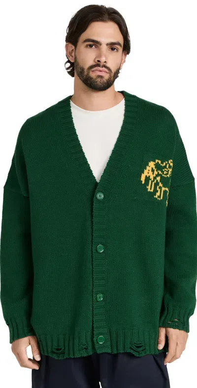 Mm6 Maison Margiela Lost My Pet Cardigan Green/yellow