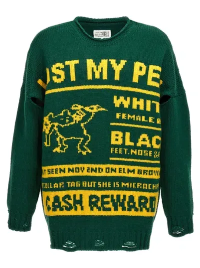 Mm6 Maison Margiela Lost My Pet Sweater, Cardigans In Green