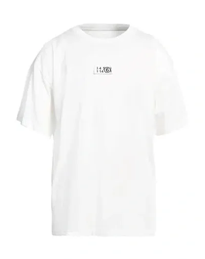 Mm6 Maison Margiela Man T-shirt White Size Xl Cotton