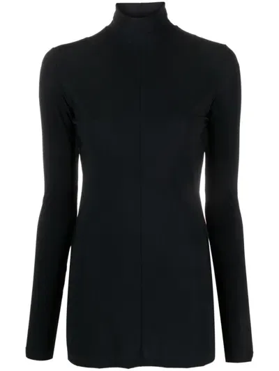 Mm6 Maison Margiela Signature Number-print Long-sleeved Top In Black