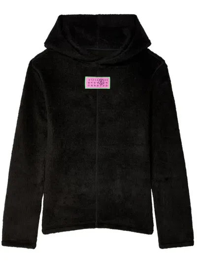 Mm6 Maison Margiela Numbers-motif Hoodie In Black