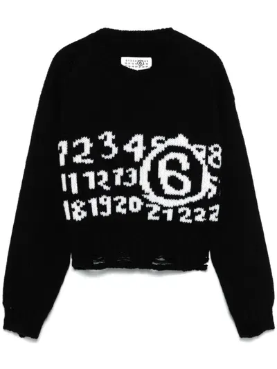 Mm6 Maison Margiela Numeric Sweater In Schwarz