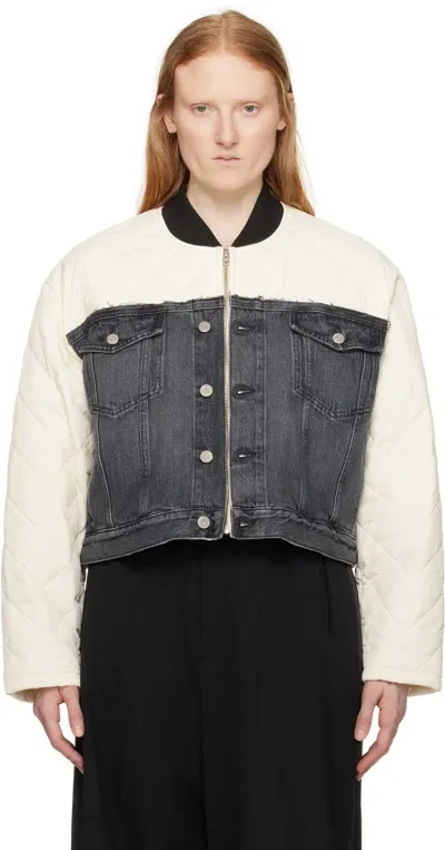 Mm6 Maison Margiela Panelled Bomber Jacket In Black