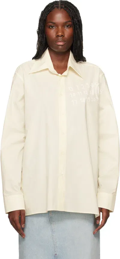 Mm6 Maison Margiela Off-white Poplin Shirt In 102 Ivory