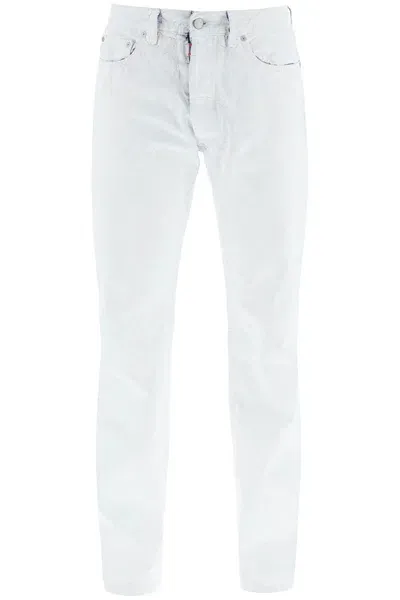 Mm6 Maison Margiela Paint Effect Denim Jeans In Optic White