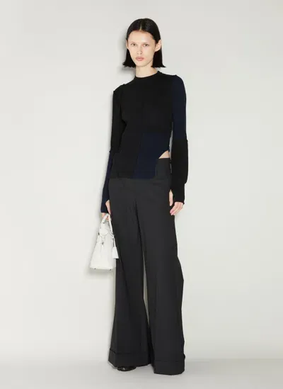 Mm6 Maison Margiela Panel Knit Sweater In Black