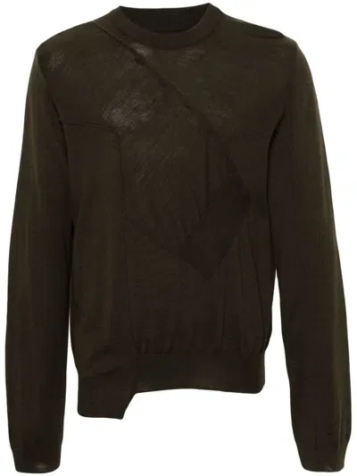 Mm6 Maison Margiela Panelled Sweater In Green