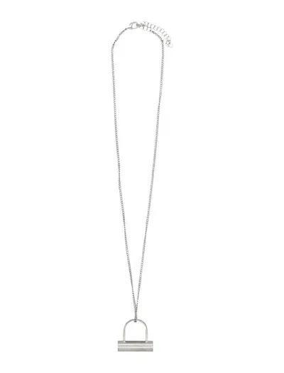 Mm6 Maison Margiela Pendant Necklace In Palladio Burattato