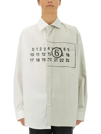 Mm6 Maison Margiela Printed Shirt In White