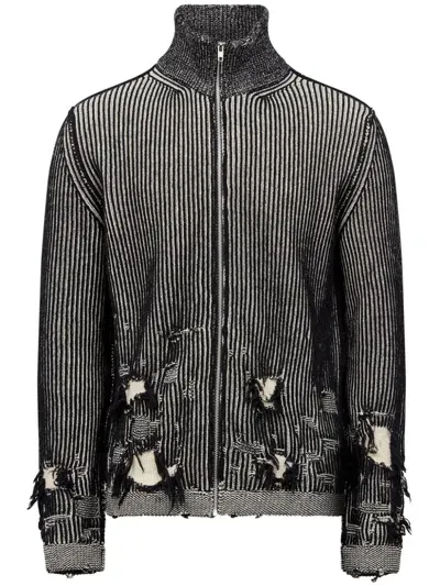 Mm6 Maison Margiela Ripped Detailing Jacket In Black