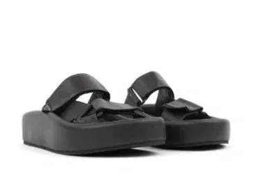 Mm6 Maison Margiela Webbing Leather Sandals In Black