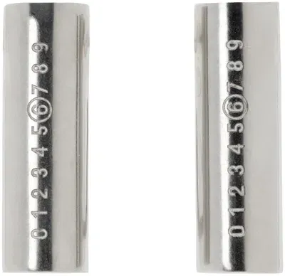 Mm6 Maison Margiela Silver Bolt Earrings In 952 Palladio Buratta