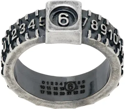 Mm6 Maison Margiela Silver Brass Ring In 953 Brunito Burattat