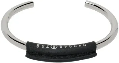 Mm6 Maison Margiela Silver Logo Bracelet In 964 Polished Palladi