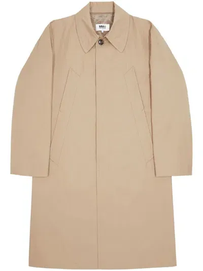 Mm6 Maison Margiela Single-breasted Trench Coat In Nude