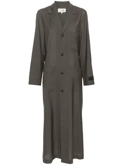 Mm6 Maison Margiela Single-breasted Virgin-wool Coat In Gray