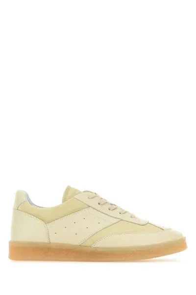 Mm6 Maison Margiela Yellow 6 Court Sneakers In White