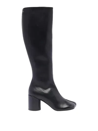 Mm6 Maison Margiela Slip On Knee-high Boots In Black