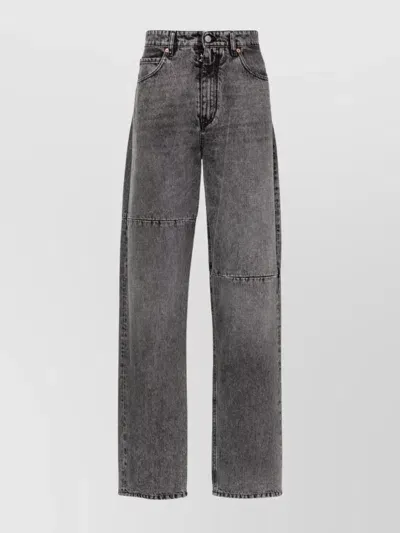 Mm6 Maison Margiela Panelled Straight-leg Jeans In Black