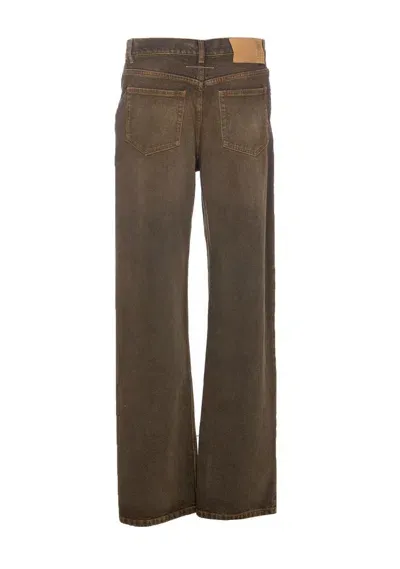 Mm6 Maison Margiela Straight-leg Denim Jeans In Brown