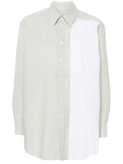 Mm6 Maison Margiela Striped Shirt In Green