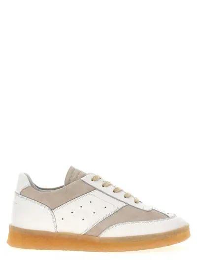 Mm6 Maison Margiela Suede Leather Sneakers In White