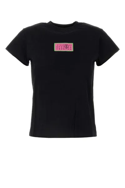 Mm6 Maison Margiela Black Cotton T-shirt