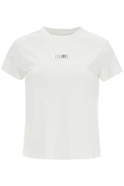 Mm6 Maison Margiela T-shirt With Logo Label In White