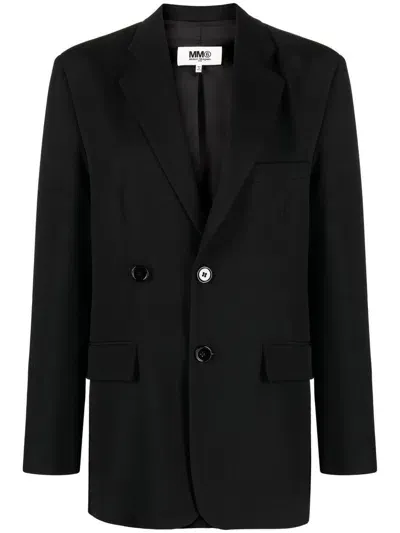 Mm6 Maison Margiela Tailored Single-breasted Blazer In Black