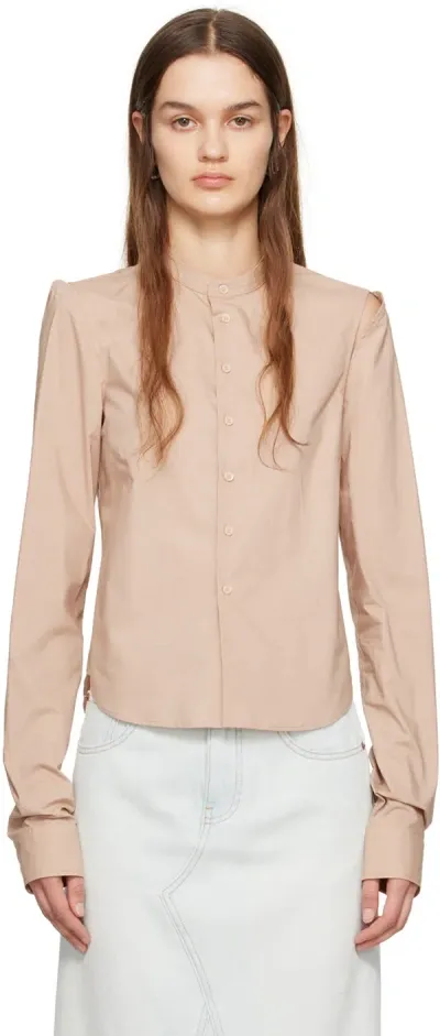 Mm6 Maison Margiela Tan Cut-out Shirt In 127 Light Camel