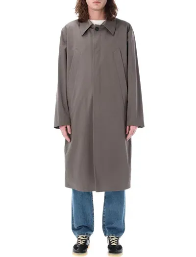 Mm6 Maison Margiela Cotton Twill Trenchcoat In Grey