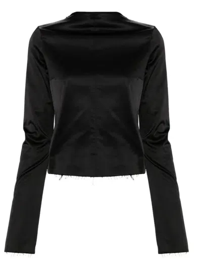 Mm6 Maison Margiela Long-sleeved Blouse In Black