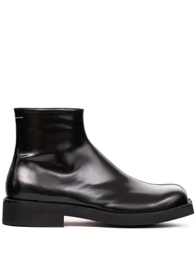 Mm6 Maison Margiela Trunk Ankle Boots In Black