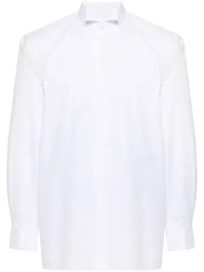 Mm6 Maison Margiela Unfinished-effect Shirt In White