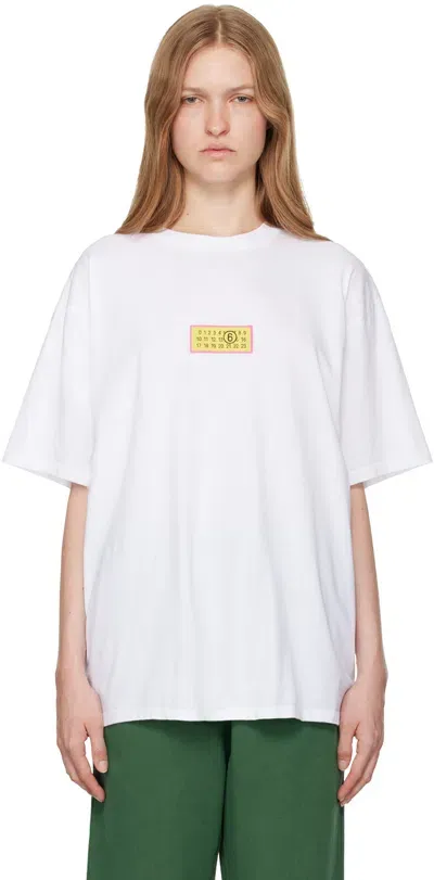 Mm6 Maison Margiela White Basic Jersey T-shirt In 100 Optic White